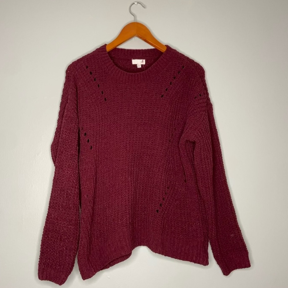 SO Shaker China Silk Maroon Chenille Pullover Juniors Sweater